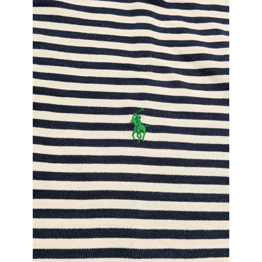 Polo Ralph Lauren Men's Blue & White Striped‎ Featherweight Mesh Polo Size XL